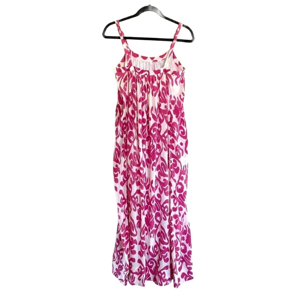 Sheridan French Silk Ikat Maxi Dress Pink Resort Size 4 Melissa - Picture 3 of 7